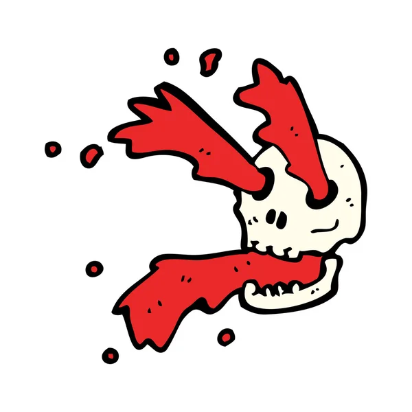 Gross blood spurting halloween skull cartoon — Stock Vector