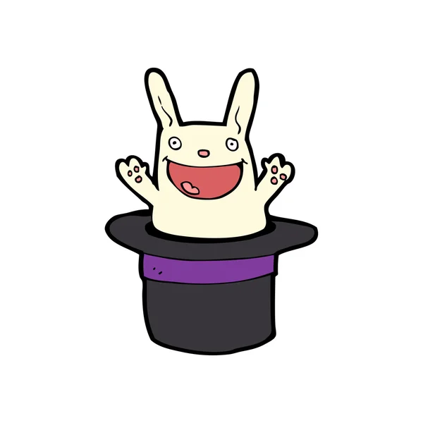 Cartoon wit konijn in een hat — Stockvector