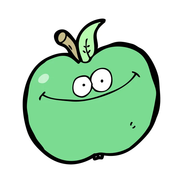 Cartoon leende apple — Stock vektor