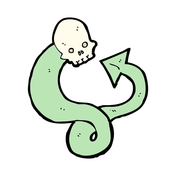 Cartone animato teschio mostro serpente — Vettoriale Stock
