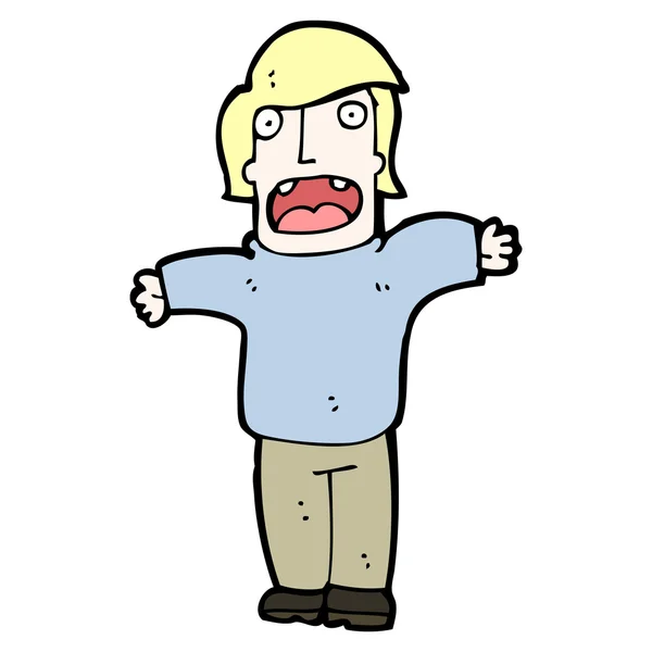 Geschokt man cartoon — Stockvector