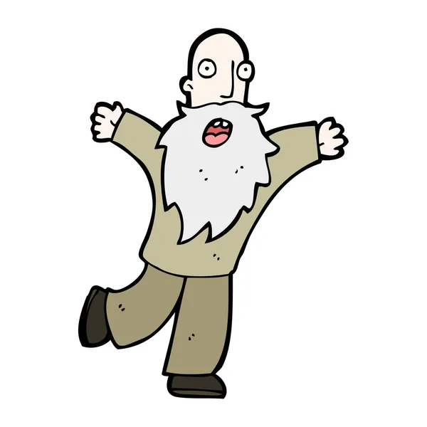 Dibujos animados viejo hombre corriendo asustado — Vector de stock