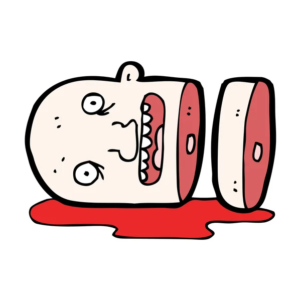 Cartoon horrible severed head — Stock Vector