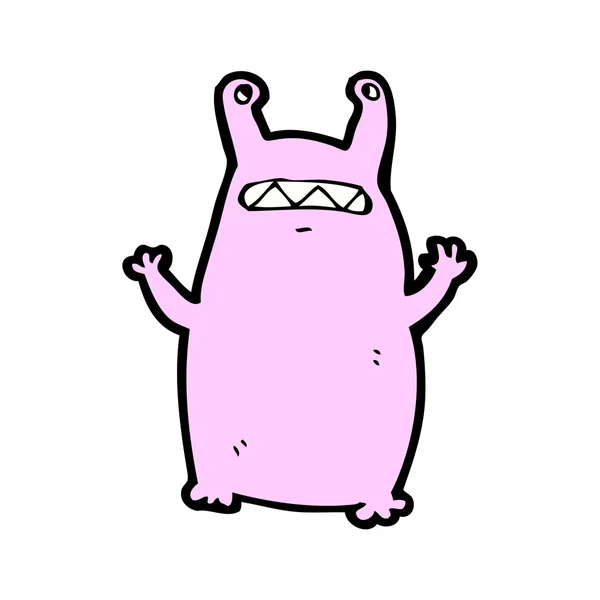 Roze buitenaardse monster cartoon — Stockvector