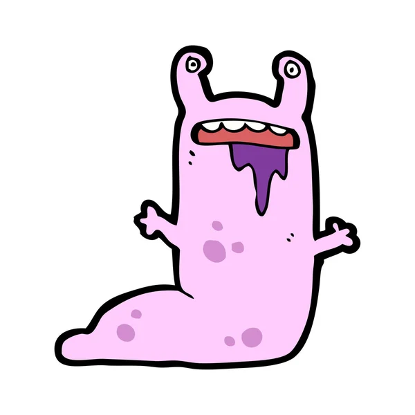 毛粉色蛞蝓怪物 — 图库矢量图片