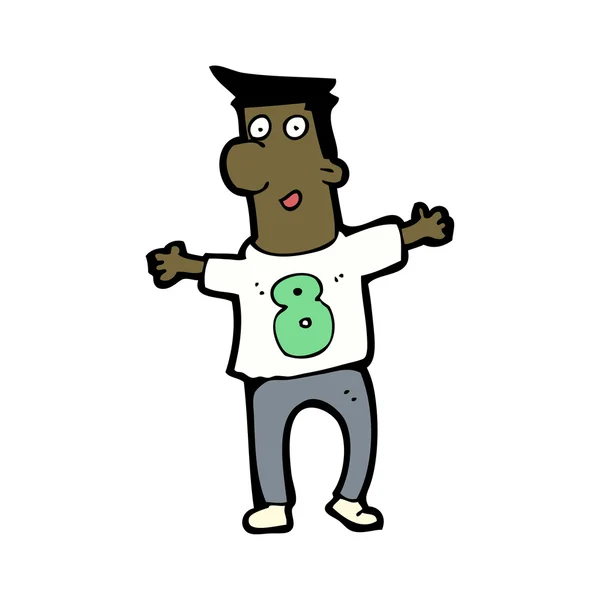 Kreskówka mężczyzna w koszulkę numerem 8 — Wektor stockowy