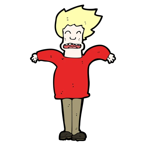 Shrugging blond man cartoon — Stock Vector