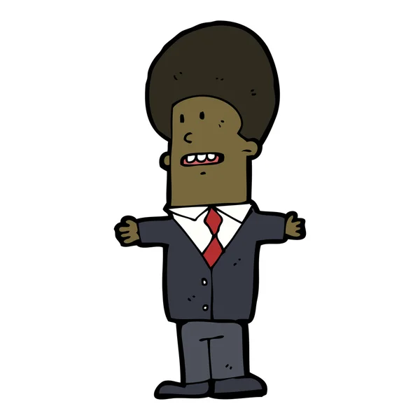 Cartoon man with afro hair — Stockvector