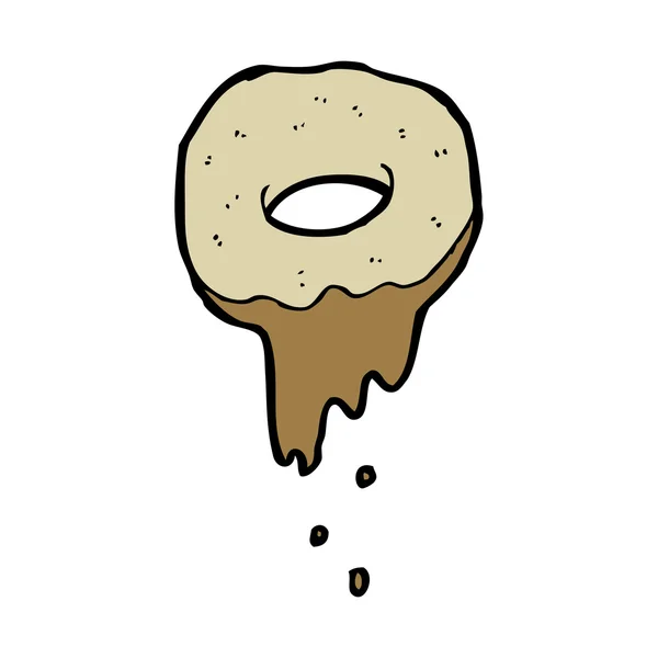 Donut de desenhos animados dunked — Vetor de Stock