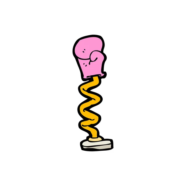 Luva de boxe rosa dos desenhos animados — Vetor de Stock
