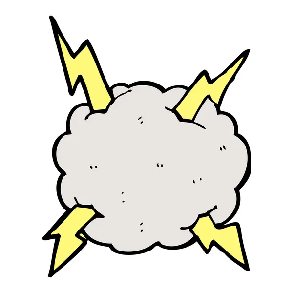 Cartone animato nuvola fulmine — Vettoriale Stock