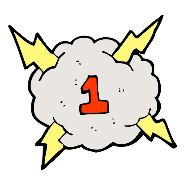 1-es szám felhő rajzfilm — Stock Vector