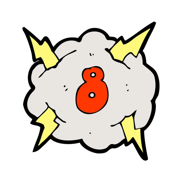 Rayo de dibujos animados tormenta nube número 8 — Archivo Imágenes Vectoriales