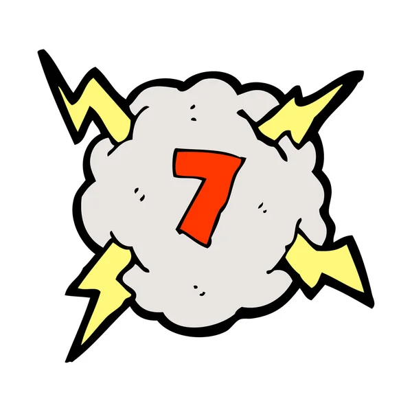 Nube de tormenta relámpago de dibujos animados número 7 — Archivo Imágenes Vectoriales