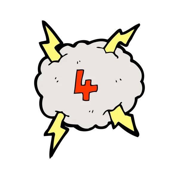 漫画稲妻嵐雲の数 4 — ストックベクタ