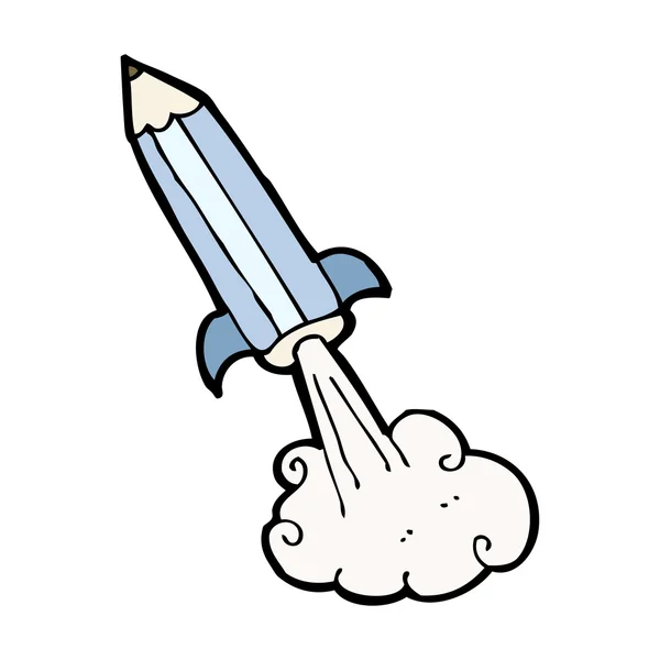 Tir crayon fusée missile dessin animé — Image vectorielle