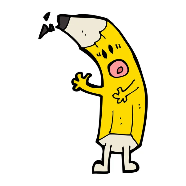 黄色の漫画鉛筆 — ストックベクタ