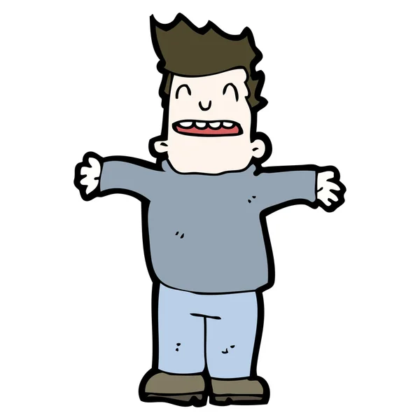 Cartoon man met open armen — Stockvector