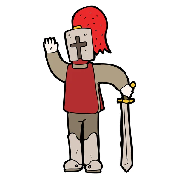 Wuivende ridder cartoon — Stockvector