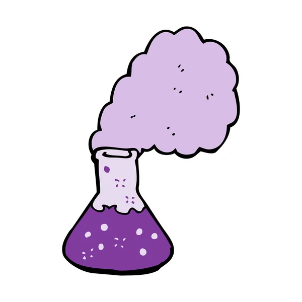 Bubbling science beaker cartoon — Wektor stockowy