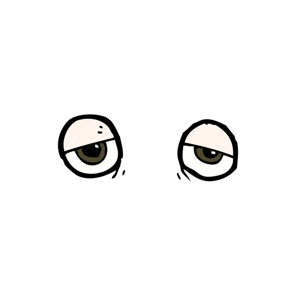 Ojos de dibujos animados cansados — Vector de stock