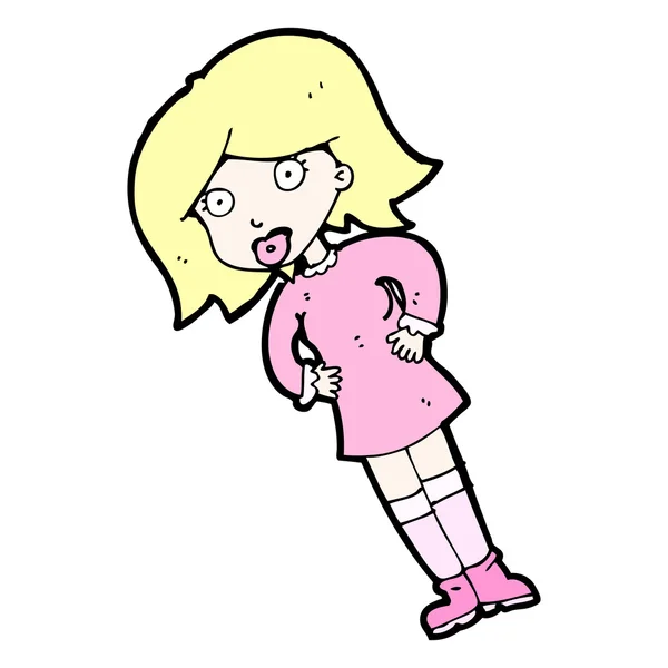 Cartoon blondy vrouw — Stockvector
