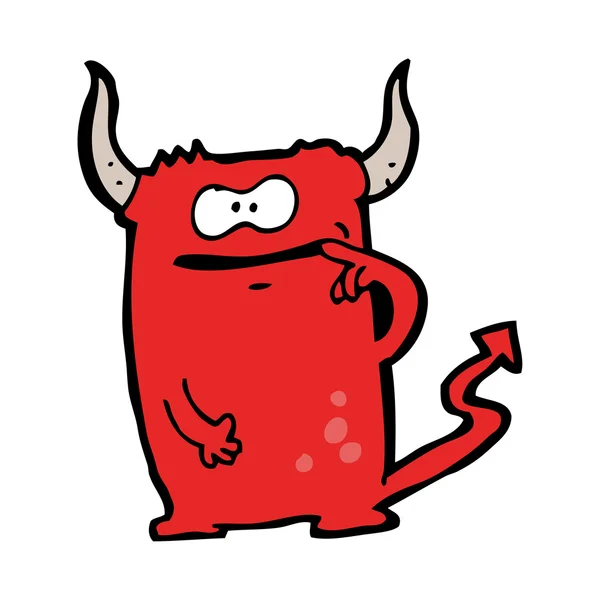 Cartoon curious little devil cartoon — Wektor stockowy