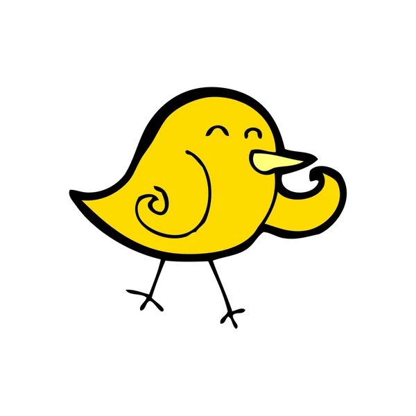 Desenhos animados do pássaro amarelo — Vetor de Stock