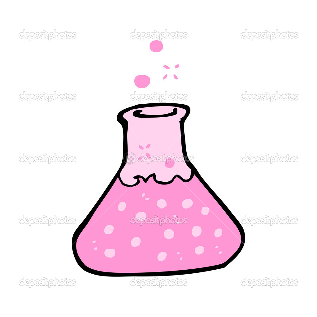 Bubbling pink potion cartoon