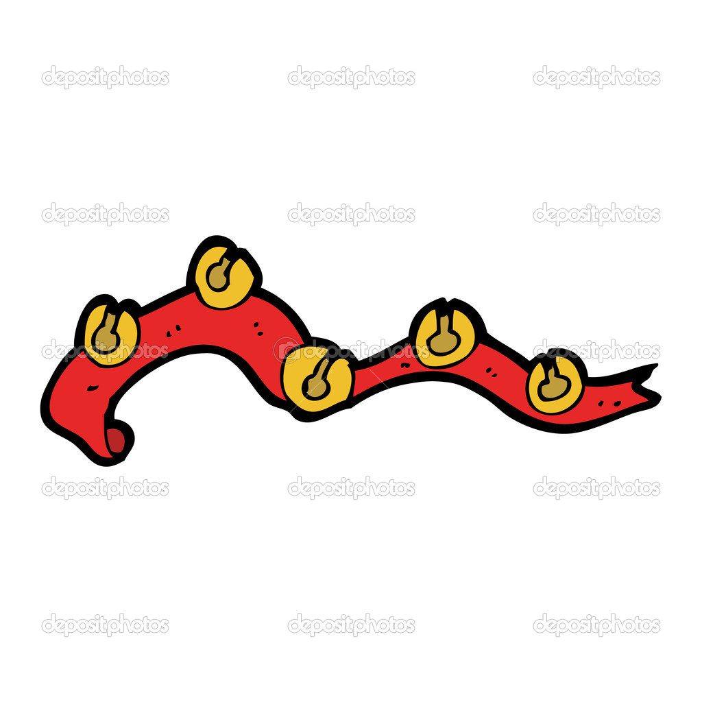 Jingle bells ribbon cartoon — Stock Vector © lineartestpilot 13569958