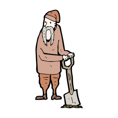 karikatür kazma köylü