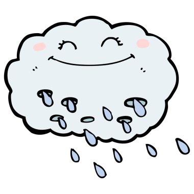 karikatür yağmur bulutu