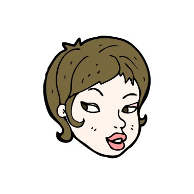 güzel kızın yüzü cartoon