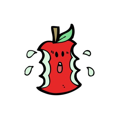 karikatür ısırıldı elma