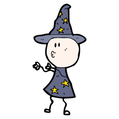 Sihirbaz doodle adam çizgi film