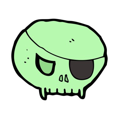 Yeşil korsan kafatası kanaması göz çukuru ile