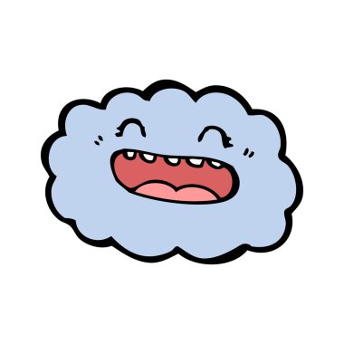 mutlu mavi bulut karikatür