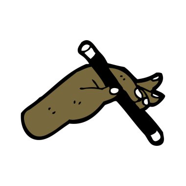 sihirli değnek karikatür ile el