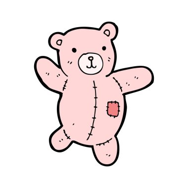 oyuncak ayı ile yama karikatür