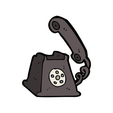 karikatür retro telefon
