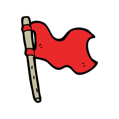 karikatür kırmızı bayrak