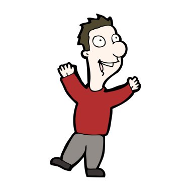 mutlu karikatür adam