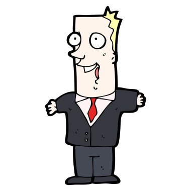 çizgi film heyecanlı işadamı