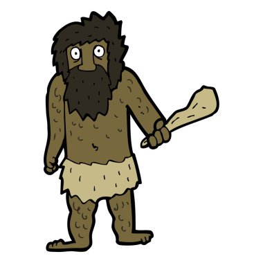 karikatür mağara adamı