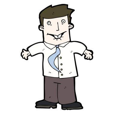 karikatür endişeli işadamı