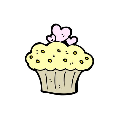 Kalpler cupcake karikatür