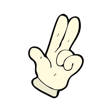 iki parmak işareti karikatür