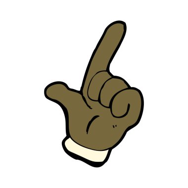 el işaret eden karikatür