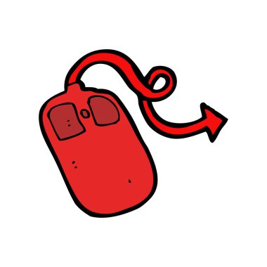 Kırmızı şeytani bilgisayar fare çizgi film