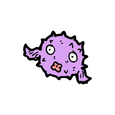 kirpi balığı balık karikatür